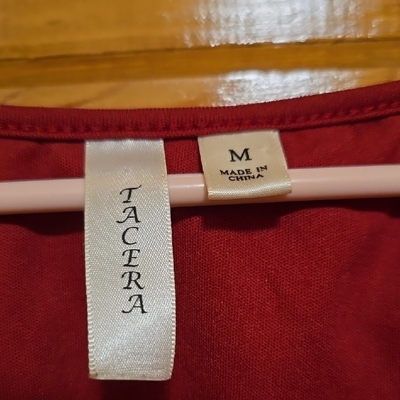 Tacera Red Dolman Sleeve Blouse M - Picture 2 of 4